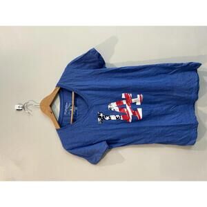 Women’s LA Dodgers T-Shirt Wright & Ditson XL Blue USA Flag Logo MLB